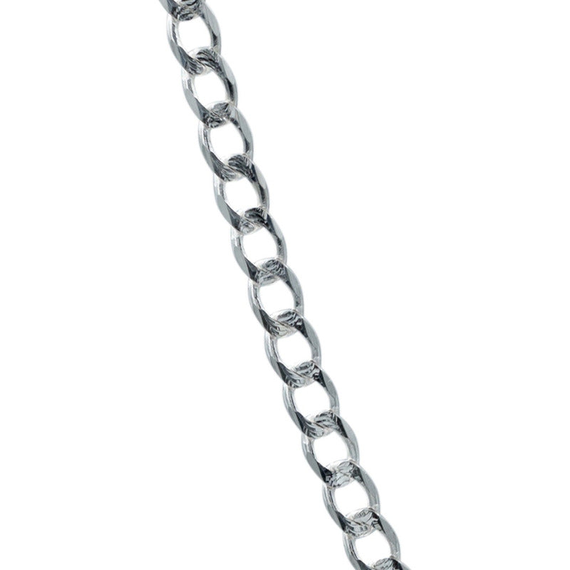 Cadena Cubana Gruesa Diamantada Hombre Plata 925 65cm X 7mm