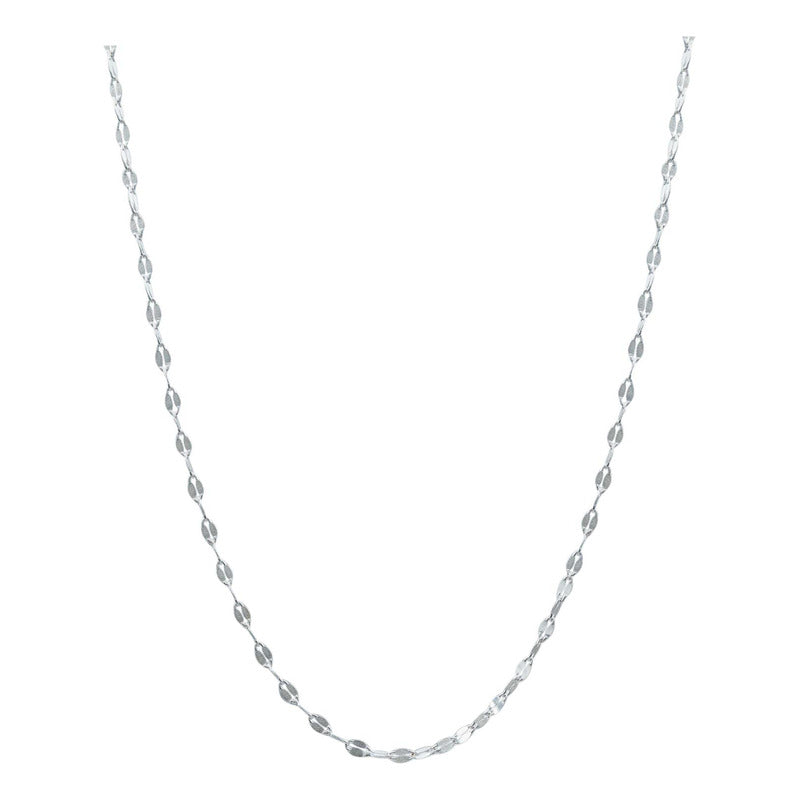 Cadena Granito Cafe Beso Mujer Regalo Plata S925 45cm X 2mm