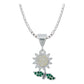 Dije Flor Primavera Zirconia Mujer Con Cadena Plata 925