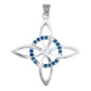 Collar Nudo De Bruja Celta Plano Zirconias Plata Ley S925