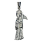 Dije Santa Muerte Con Zirconias En Plata Solida 925 4.5 Cm Plateado