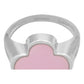Anillo Grande Hombre Mujer Trebol Esmaltado Resina Plata 925 Rosa 8