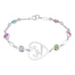 Pulsera Amor Regalo Mamá Madres Piedra Natural Plata Ley 925 Multicolor 6 Cm 18 Cm