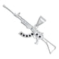 Dije Mediano Rifle Ak 47 Cuerno De Chivo Plata Solida S925