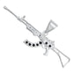 Dije Mediano Rifle Ak 47 Cuerno De Chivo Plata Solida S925