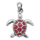 Dije Tortuga Con Piedra Natural Tallada De Plata Solida 925