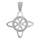 Dije Nudo De Bruja Celta Zirconia Premi + Cadena Plata .925 Blanco Barbada
