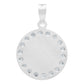 Dije Medalla Sagrado Corazón Zirconias Plata 925 1.6 Cm Blanco