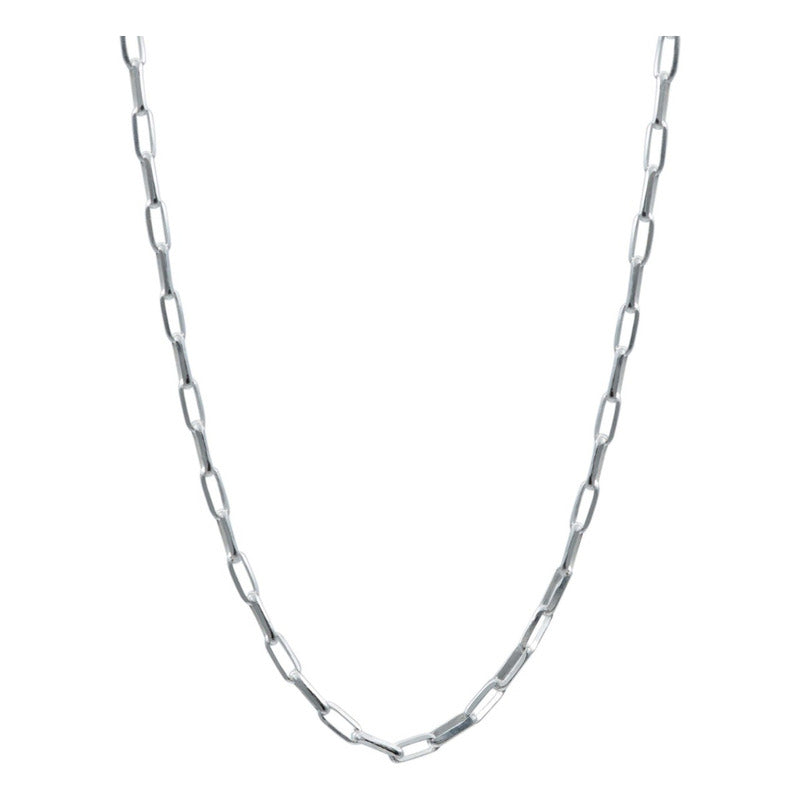 Cadena Gruesa Eslabón Grande Mujer Plata Italy 925 45 Cm
