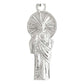 Dije Pequeño San Judas Corona Zirconias Liso Plata Ley 925