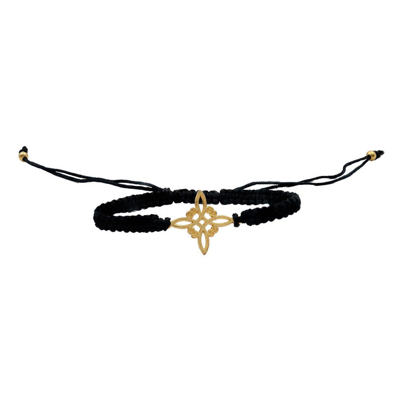 Pack 2 Piezas Pulseras Nudo De Bruja Artesanal Tejido Hilo Negro/rojo 1 Cm 1 Cm