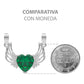 Dije Corazón Alas Zirconias Amor Mujer Mamá Regalo Plata 925