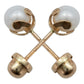 Arete Broquel Bola Perla Natural 5 Mm Mujer Regalo Oro 10k