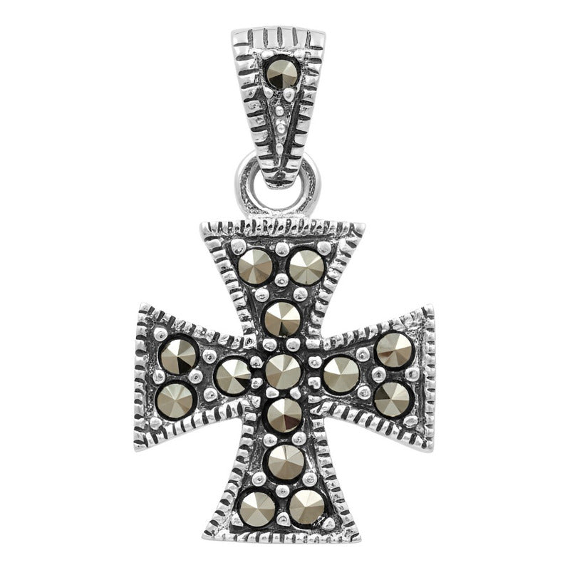 Dije Cruz Clásica Plata Ley .925 Tailandia Rodizada 2.2 Cm Plateado