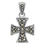 Dije Cruz Clásica Plata Ley .925 Tailandia Rodizada 2.2 Cm Plateado