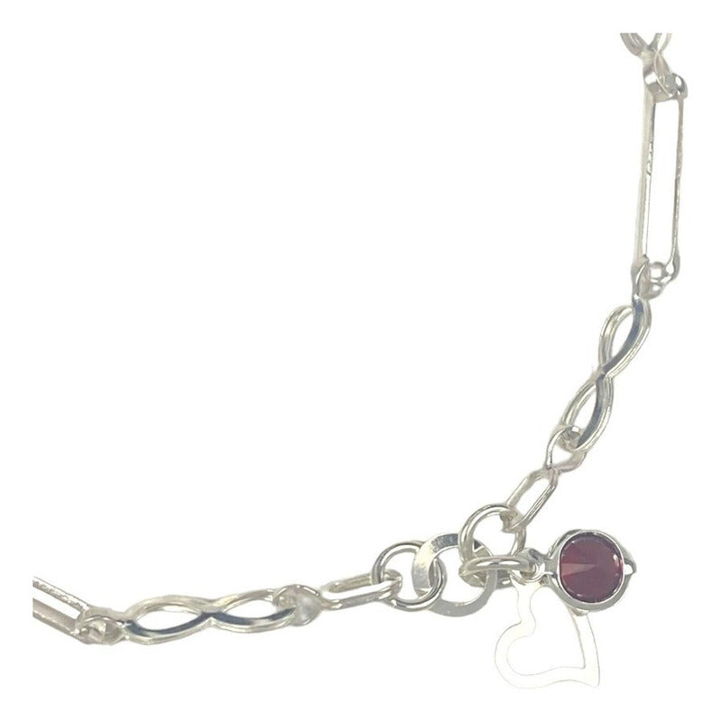 Pulsera Ajustable Corazon Amor Infinito Estrella Plata 925