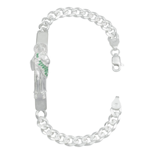 Esclava Cubana Gruesa Diamantada Hombre San Judas Plata 925