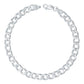 Esclava Pulsera Hombre Cubana Diamantada Plata Italy 925 6mm