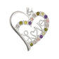 Dije Corazón Love Zirconias Amor Regalo Amistad Plata 925 Plateado Alto/ancho 3 Cm X 2.3 Cm