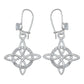 Aretes De Gancho Zirconia Nudo Bruja Celta Plata 925