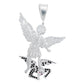 Dije Grande San Miguel Arcangel Zirconias Plata Solida 925