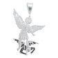 Dije Grande San Miguel Arcangel Zirconias Plata Solida 925