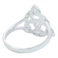 Anillo Diamntado Triqueta Celta Zirconias Plata Ley 925