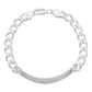 Esclava Placa Gruesa Cubana Diamantada Hombre Plata 925 7 Mm