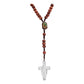 Rosario De Madera Con Cruz De La Virgen De Guadalupe Metal Marrón