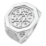 Anillo Sello De Salomón Liso Protección Plata 925 Hombre 11 Plateado