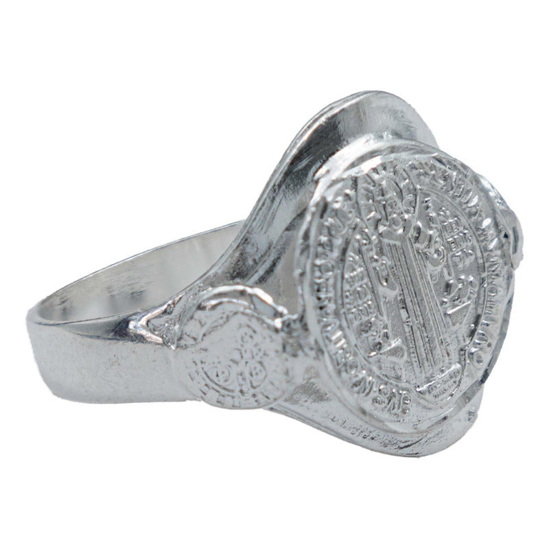 Anillo San Benito Liso Troquel Suerte Dinero Plata Ley 925