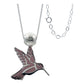 Collar Ajustable Colibri Esmaltado Mujer Regalo Plata 925