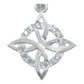 Dije Nudo Bruja Celta Chico Zirconias + Cadena Plata 925 Blanco Alto/ancho 2.8 Cm X 2 Cm