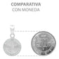 Dije Mini Medalla Bautizo San Judas Zircon Plata 925 1.2 Cm Blanco