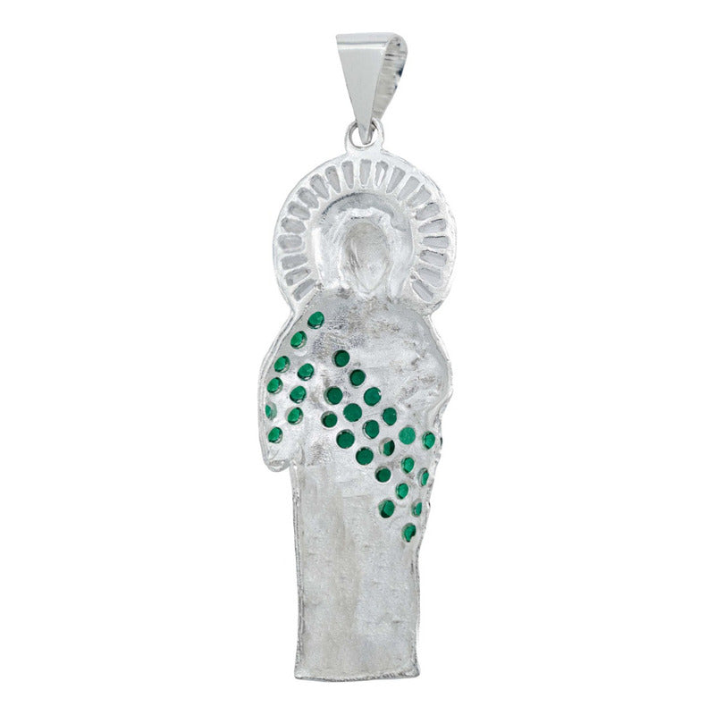 Dije Grande San Judas Zirconias Baguette Artesanal Plata 925