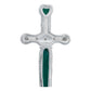 Dije Grande Espada San Miguel Corazón Zirconias Plata 925
