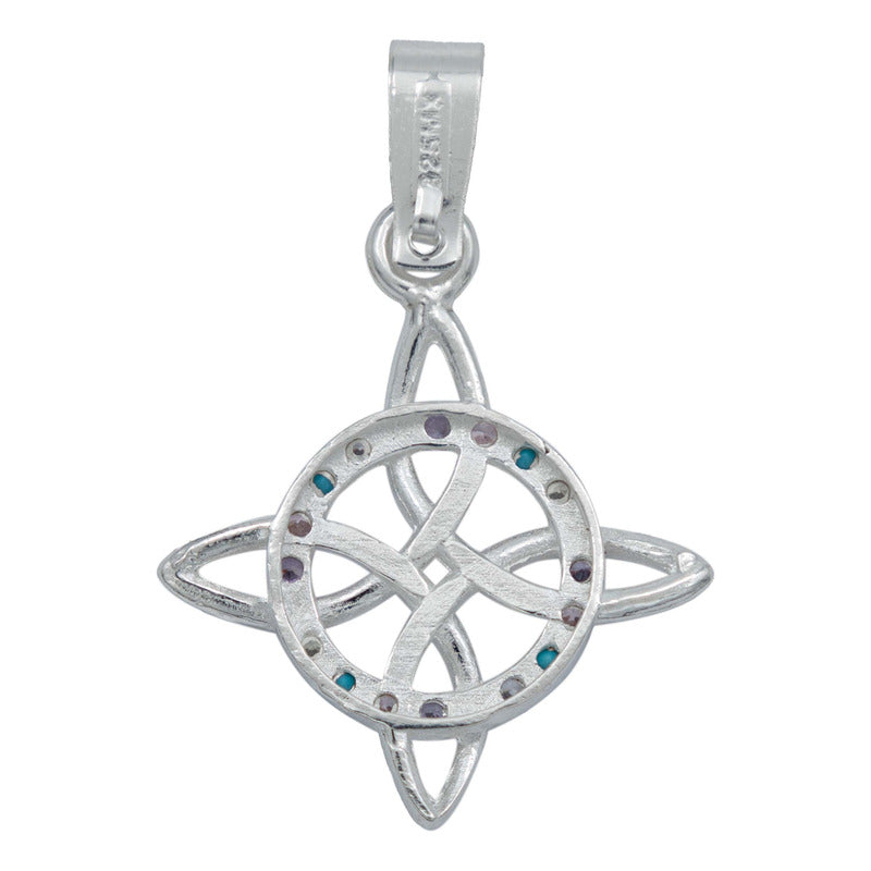 Dije Nudo Bruja Plata Solida 925 + Cadena 55 Cm Plata S925