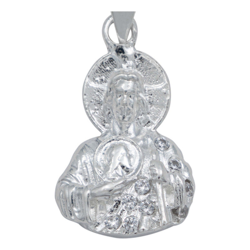 Dije Chico San Judas Torso Medio Cuerpo Zirconias Plata 925