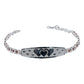Pulsera Ajustable Zirconias Placa Corazón Amor Plata 925