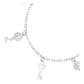 Pulsera Ajustable San Benito Pequeña Medallas Plata Ley 925