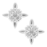 Aretes Broquel Plata 925 Nudo De Bruja Y Zirconia Amuleto