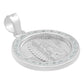 Dije Medalla Virgencita Guadalupe Zirconias Plata 925 1.8 Cm Blanco