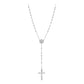 Rosario Virgen Plata 925 Facetado Bola 5mm Diamantada 70 Cm