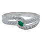 Anillo Mujer Promesa Amor Plata Esmeralda Certificado 0.15ct
