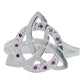 Anillo Diamntado Triqueta Celta Zirconias Plata Ley 925