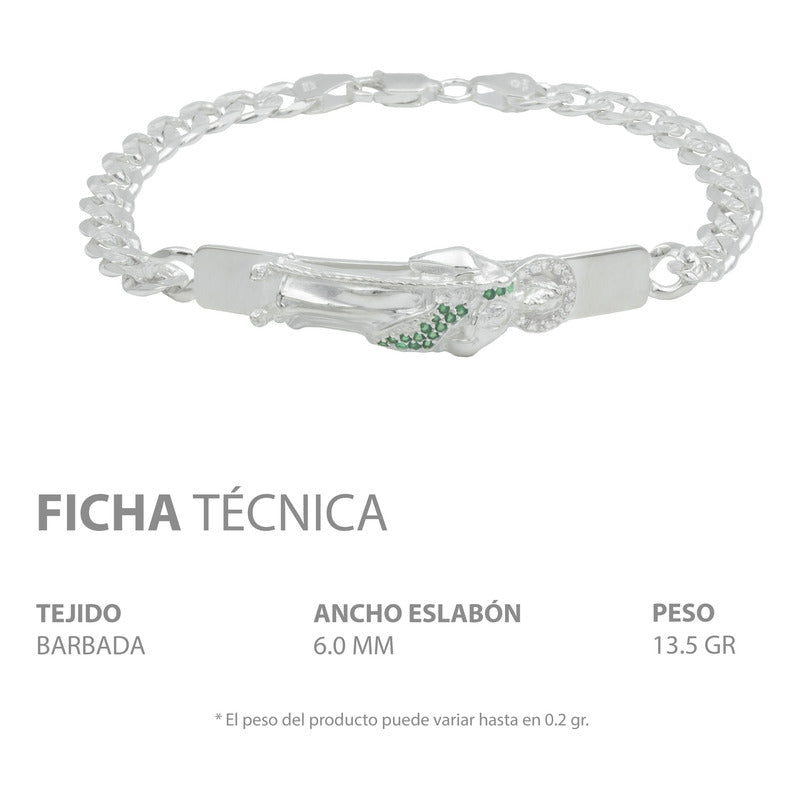 Esclava Cubana Gruesa Diamantada Hombre San Judas Plata 925