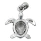 Dije Tortuga Con Piedra Natural Tallada De Plata Solida 925