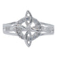 Anillo Nudo De Bruja Celta Zirconias Mujer Regalo Plata S925
