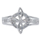 Anillo Nudo De Bruja Celta Zirconias Mujer Regalo Plata S925