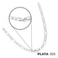 Cadena Figaro 3x1 Diamantada Hombre Plata 925 70 Cm X 5 Mm Plateado